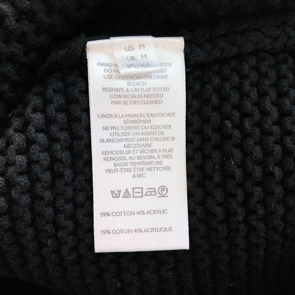 Free People sweater Women's Dream Cable Crew pullover sweater black cable knit - Picture 12 of 12